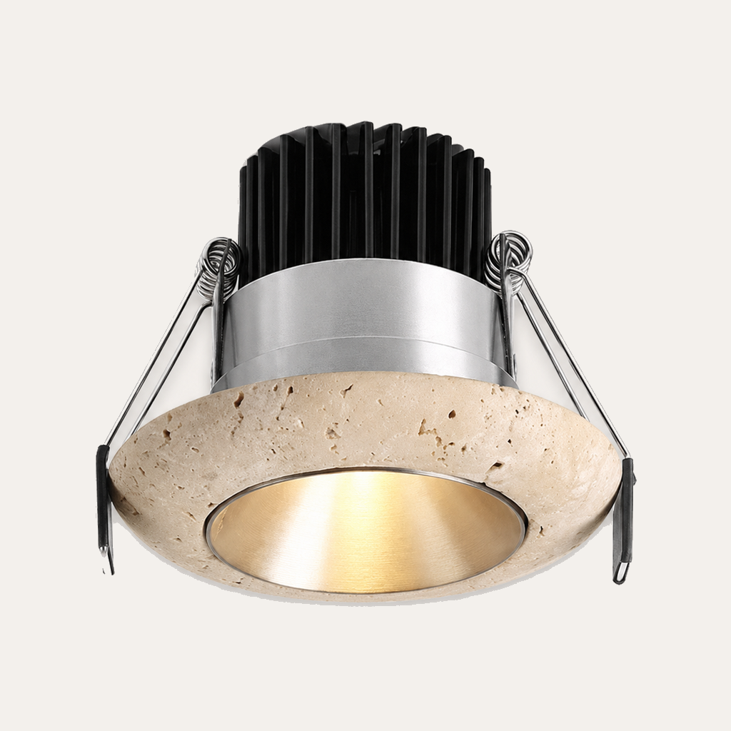Yellow travertine recessed COB LED downlight