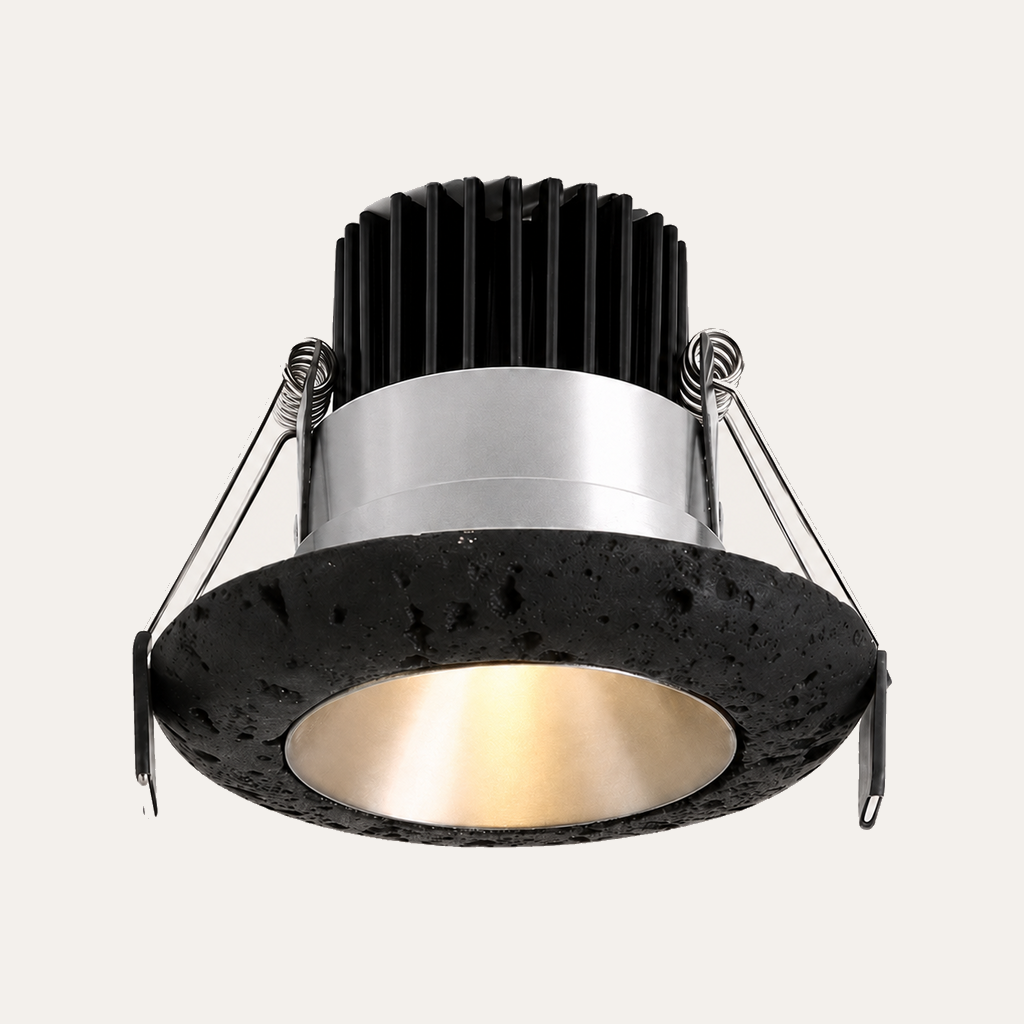 Black travertine recessed COB LED downlight