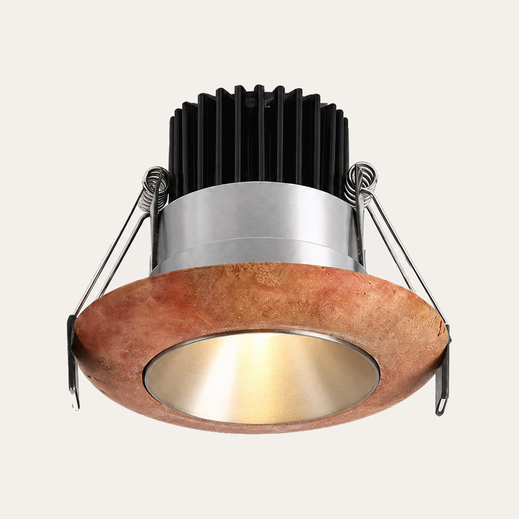 Red travertine recessed COB LED downlight