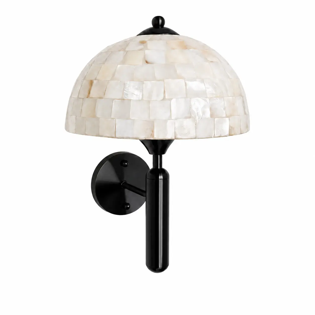 Black mother-of-pearl dome wall sconce