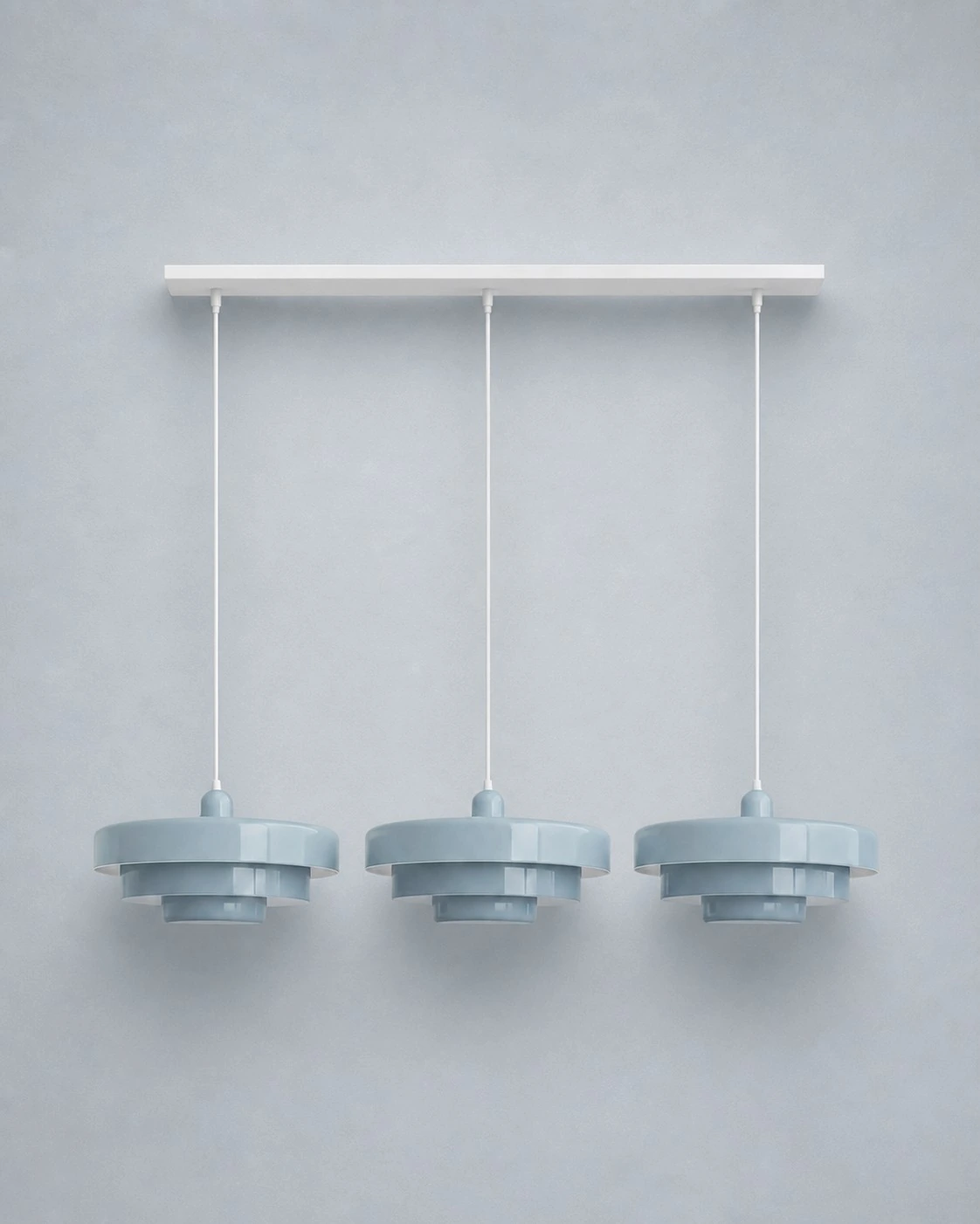 Light Blue 3-Head Pendant Light