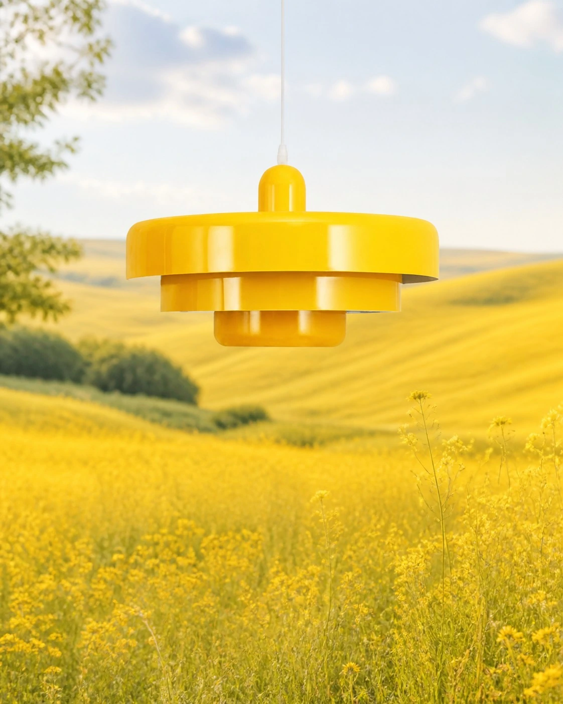 Yellow light in a nature-led color composition