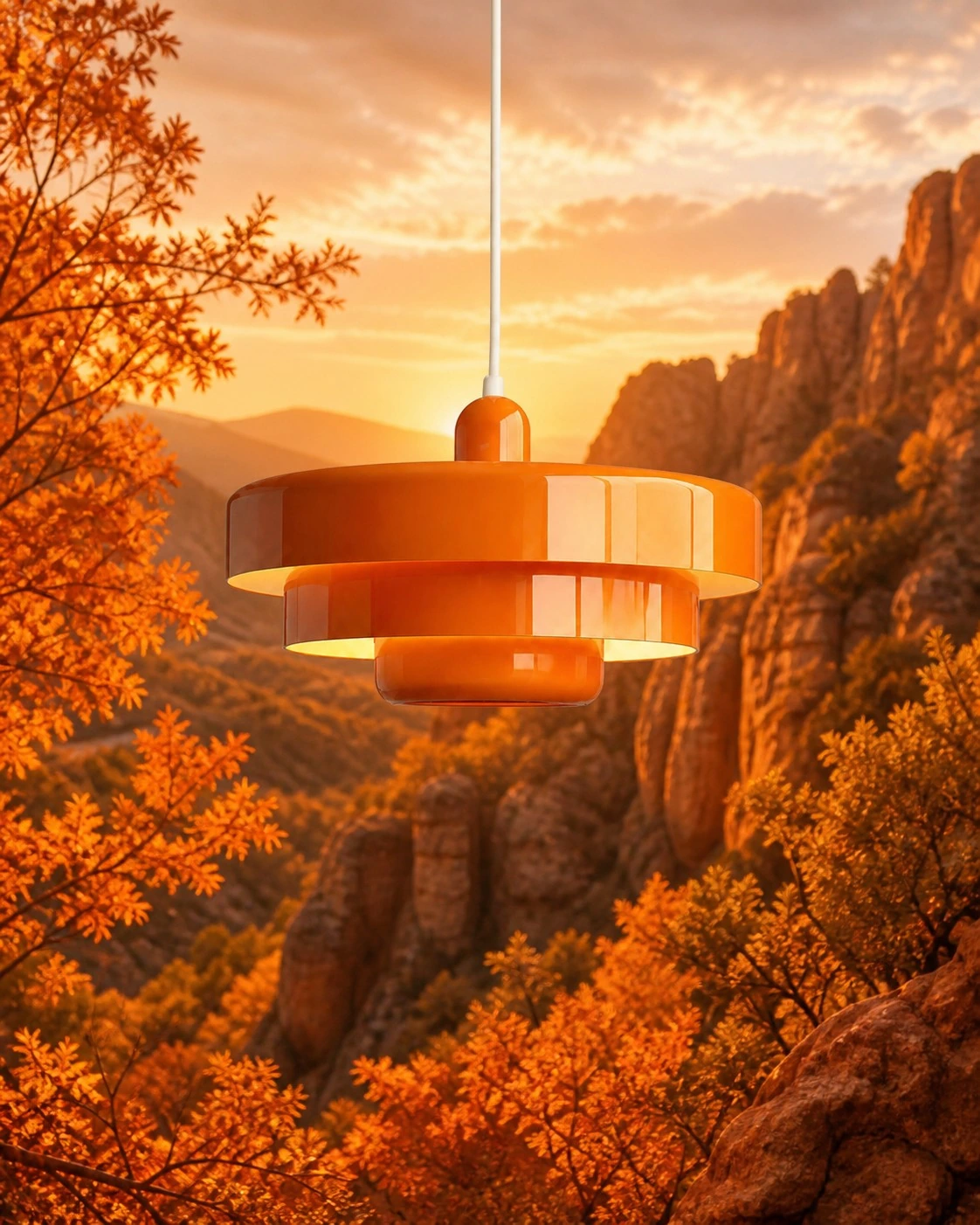 Orange light in a nature-led color composition