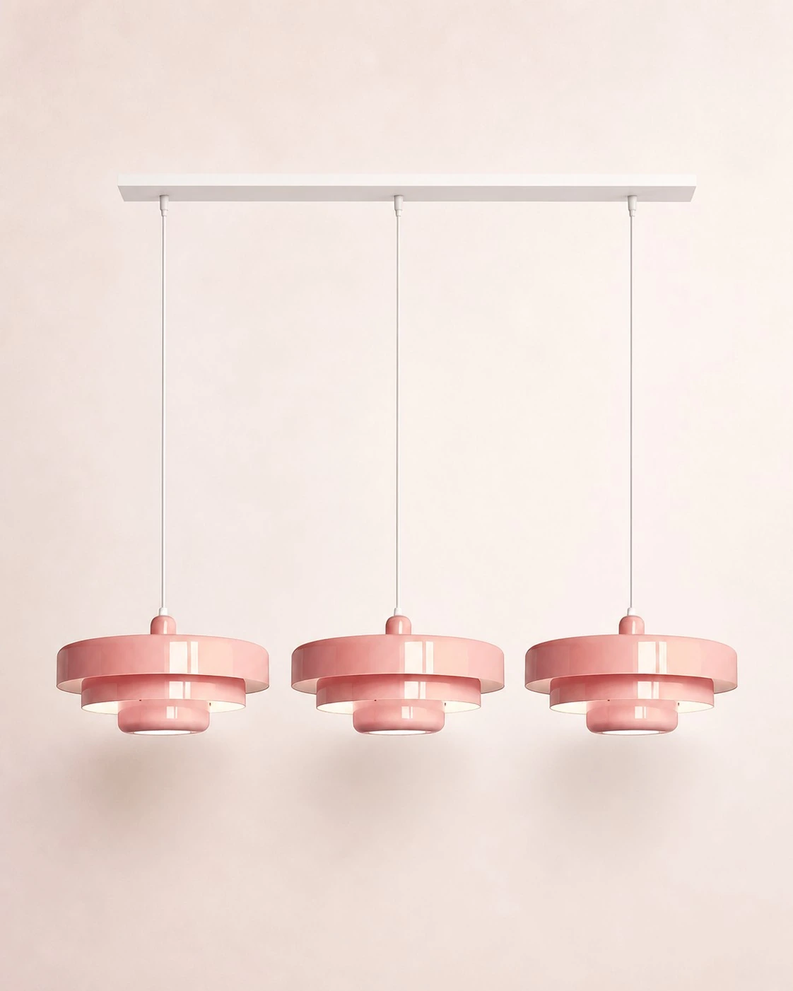 Pink 3-Head Pendant Light
