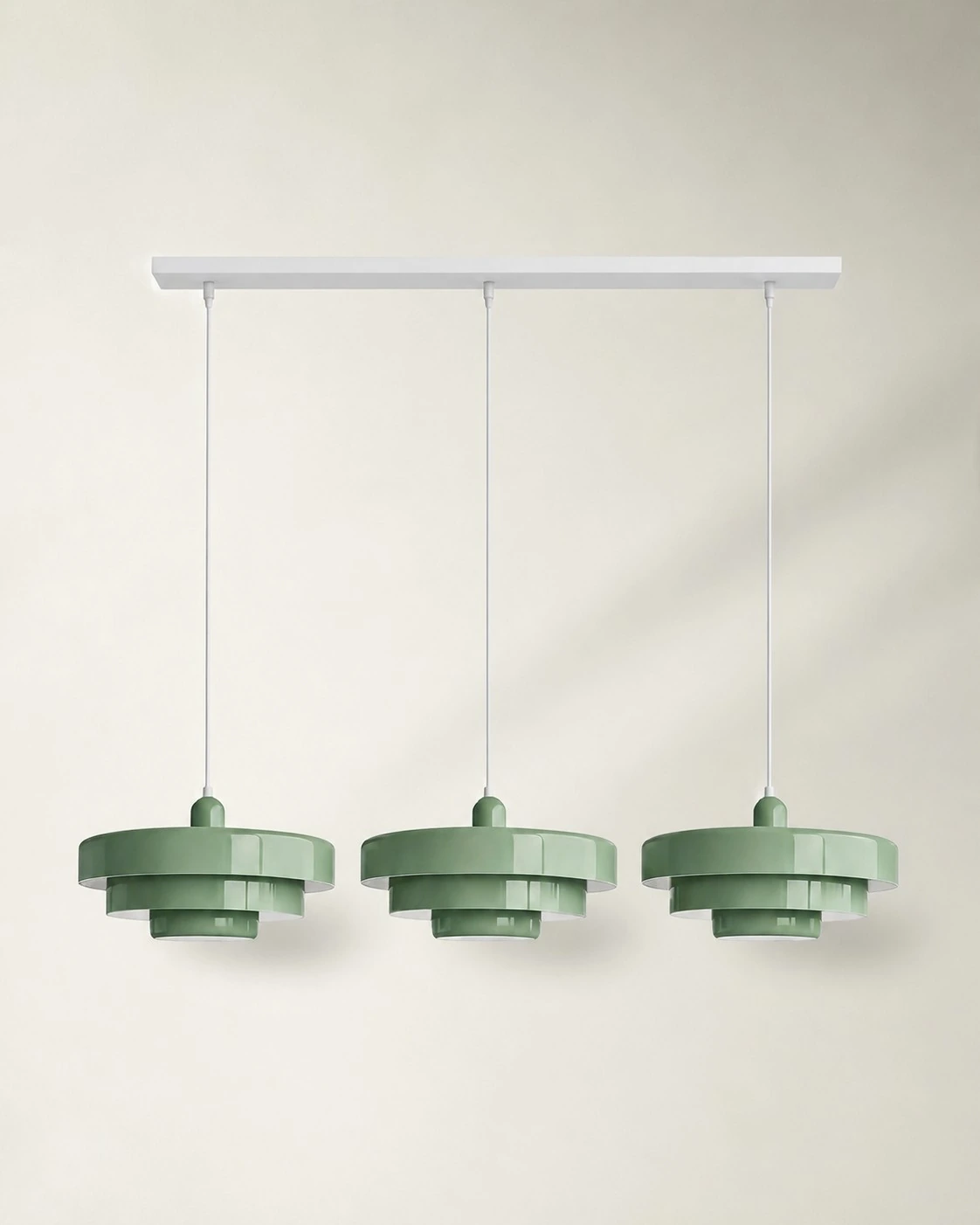 Sage Green 3-Head Pendant Light
