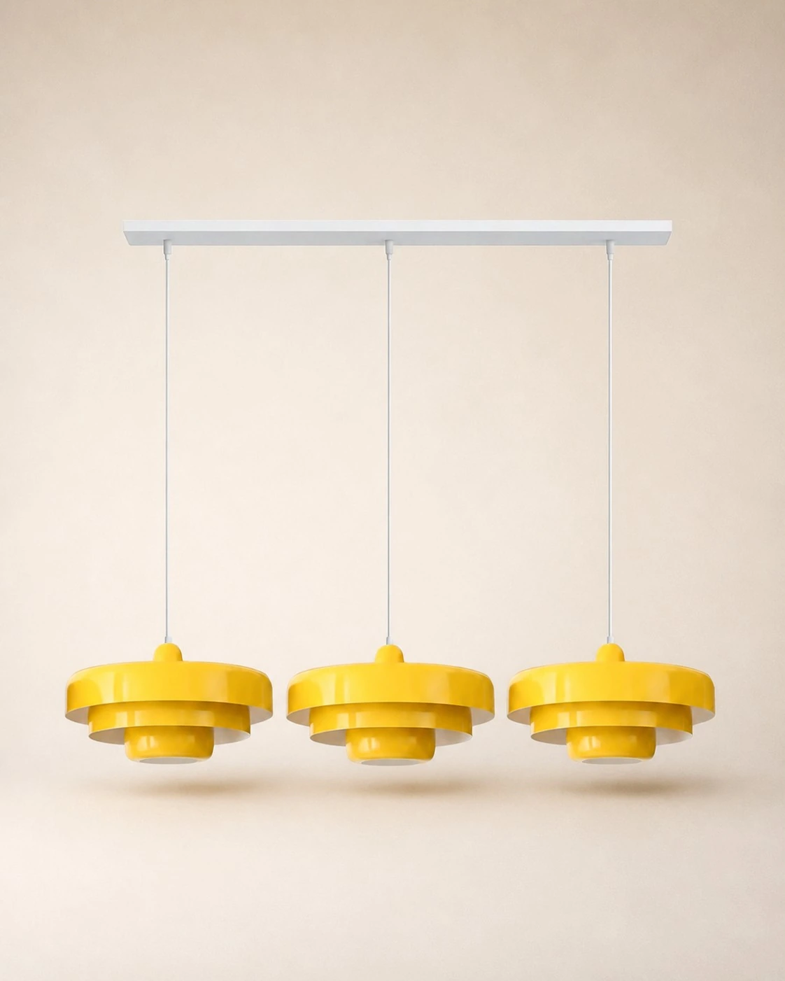 Yellow 3-Head Pendant Light